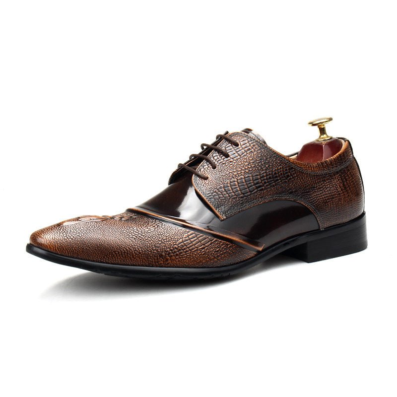 Men's 3D Crocodile Derby Shoes: Stylish Wedding Formal Dress Shoesyes