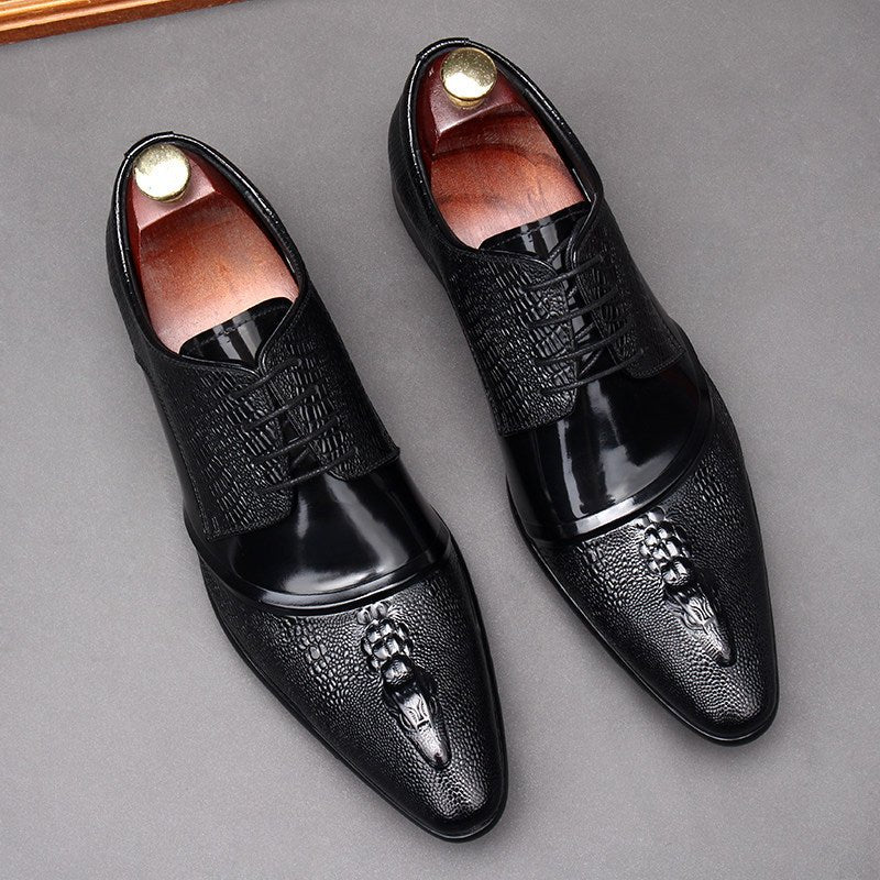 Men's 3D Crocodile Derby Shoes: Stylish Wedding Formal Dress Shoesyes