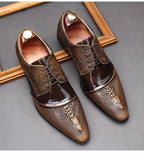 Men's 3D Crocodile Derby Shoes: Stylish Wedding Formal Dress Shoesyes