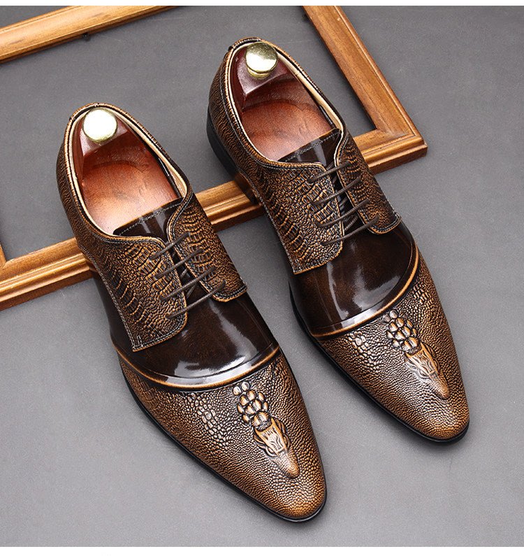 Men's 3D Crocodile Derby Shoes: Stylish Wedding Formal Dress Shoesyes