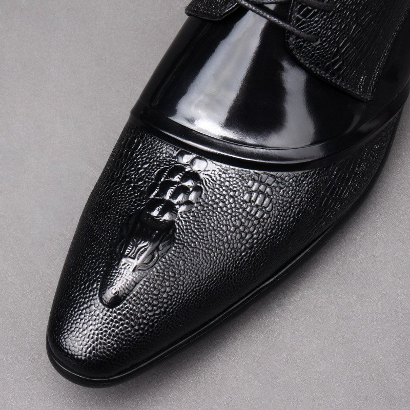 Men's 3D Crocodile Derby Shoes: Stylish Wedding Formal Dress Shoesyes