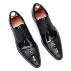 Men's 3D Crocodile Derby Shoes: Stylish Wedding Formal Dress Shoesyes