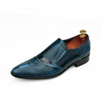 Men's 3D Crocodile Head Dress Shoes: Stylish Pointed Toe Wedding Loafersyes