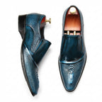 Men's 3D Crocodile Head Dress Shoes: Stylish Pointed Toe Wedding Loafersyes