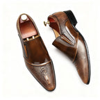 Men's 3D Crocodile Head Dress Shoes: Stylish Pointed Toe Wedding Loafersyes