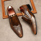 Men's 3D Crocodile Head Dress Shoes: Stylish Pointed Toe Wedding Loafersyes