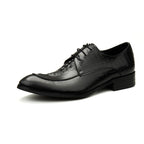 Men's 3D Crocodile Pointed Derby: Stylish Groomsmen Wedding Shoesyes