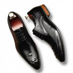 Men's 3D Crocodile Relief Derby: Stylish Wedding Formal Dress Shoesyes