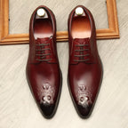 Men's 3D Crocodile Relief Derby: Stylish Wedding Formal Dress Shoesyes