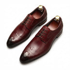 Men's 3D Crocodile Relief Derby: Stylish Wedding Formal Dress Shoesyes