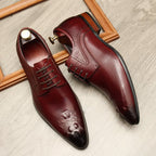 Men's 3D Crocodile Relief Derby: Stylish Wedding Formal Dress Shoesyes