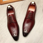 Men's 3D Crocodile Relief Derby: Stylish Wedding Formal Dress Shoesyes