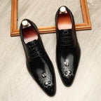Men's 3D Crocodile Relief Derby: Stylish Wedding Formal Dress Shoesyes