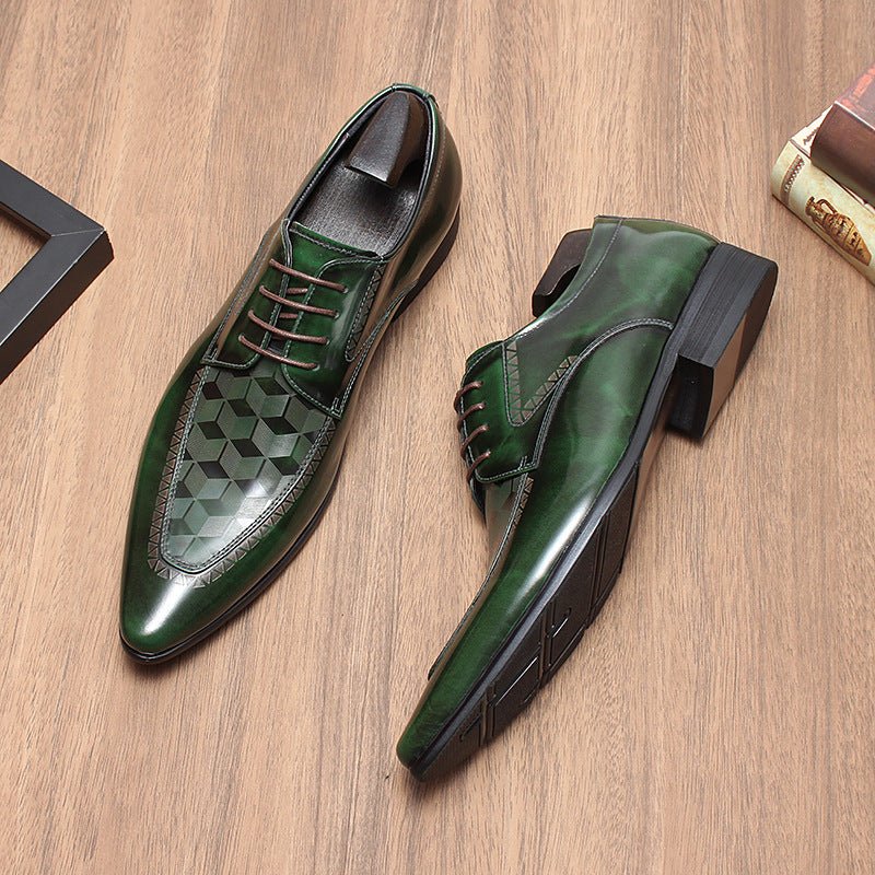 Men's 3D Geometric Derby Shoes: Stylish Party Formal Dress Shoesyes