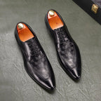 Men's 3D Geometric Derby Shoes: Stylish Party Formal Dress Shoesyes