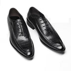 Men's Alligator Pattern Oxfords: Fashion Banquet Wedding Dress Shoesyes