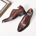 Men's Alligator Pattern Oxfords: Fashion Banquet Wedding Dress Shoesyes