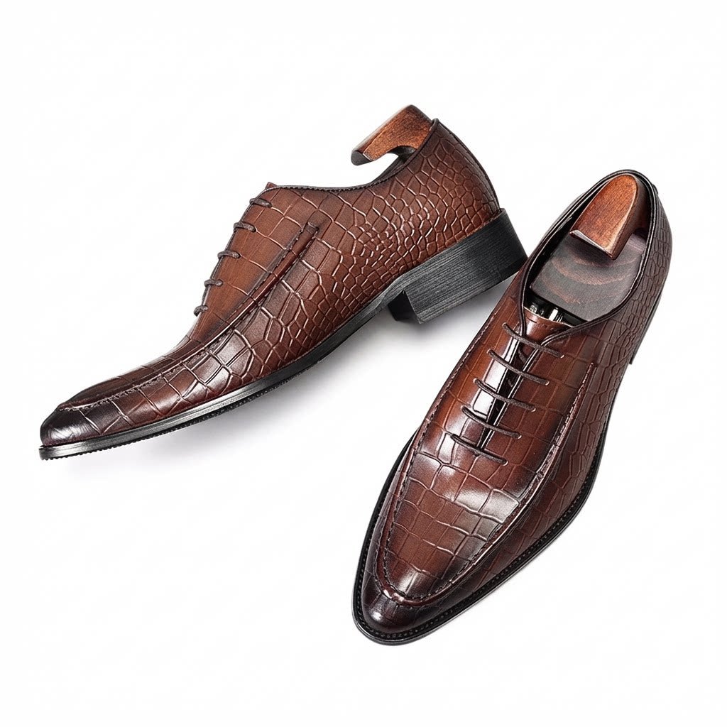 Men's Alligator Pattern Oxfords: Fashion Banquet Wedding Dress Shoesyes