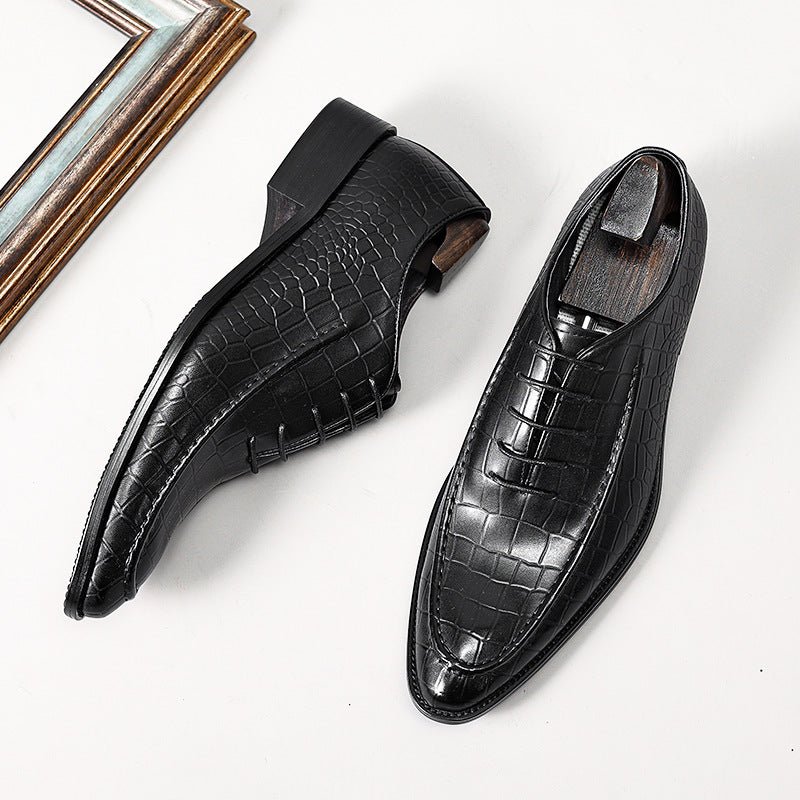 Men's Alligator Pattern Oxfords: Fashion Banquet Wedding Dress Shoesyes