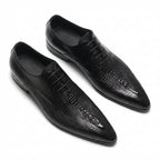 Men's Backbone Embossed Oxfords: Dashing Fashion Prom Dress Shoesyes