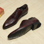 Men's Backbone Embossed Oxfords: Dashing Fashion Prom Dress Shoesyes