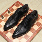 Men's Backbone Embossed Oxfords: Dashing Fashion Prom Dress Shoesyes