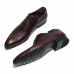 Men's Backbone Embossed Oxfords: Dashing Fashion Prom Dress Shoesyes