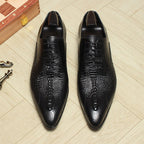 Men's Backbone Embossed Oxfords: Dashing Fashion Prom Dress Shoesyes