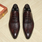 Men's Backbone Embossed Oxfords: Dashing Fashion Prom Dress Shoesyes