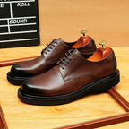 Men's Big Round Toe Derby: Fashion Chunky Sole Formal Dress