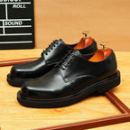 Men's Big Round Toe Derby: Fashion Chunky Sole Formal Dress