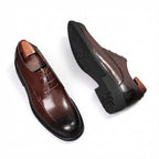 Men's Black Glossy Derby Shoes: Classic Wedding Formal Dress Shoesyes