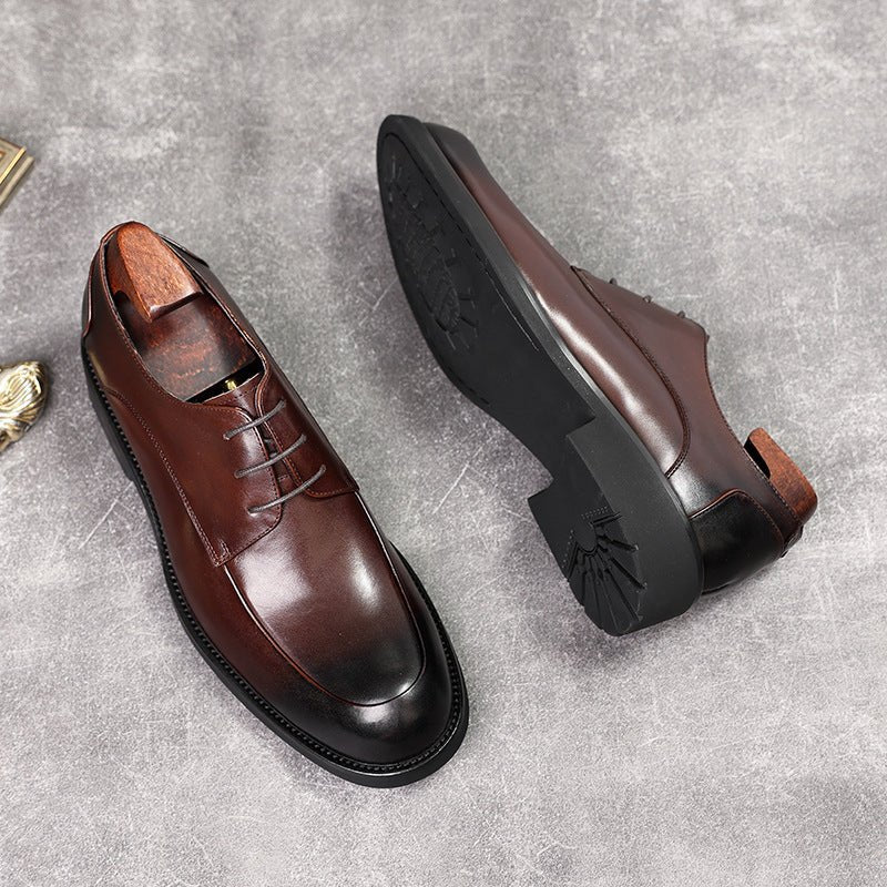 Men's Black Glossy Derby Shoes: Classic Wedding Formal Dress Shoesyes