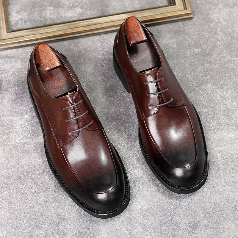 Men's Black Glossy Derby Shoes: Classic Wedding Formal Dress Shoesyes