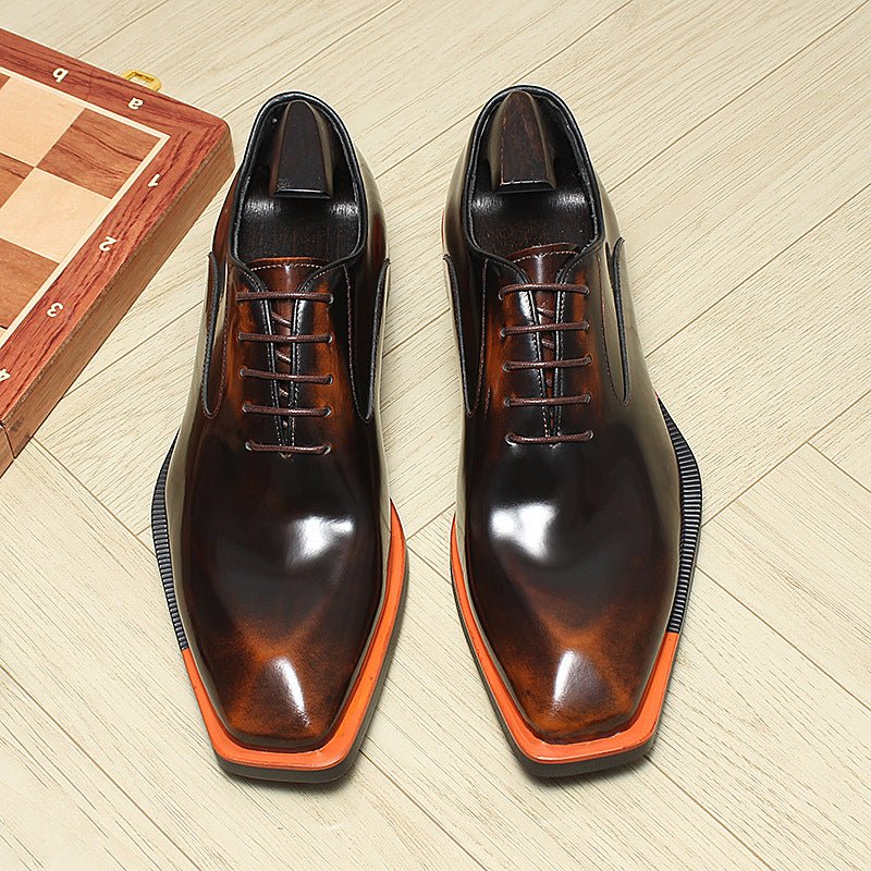 Men's Bold Square Oxfords: Fashion Reception - Ready Formal Dress Shoesyes