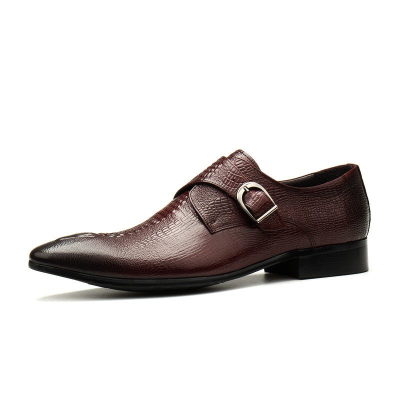 Men's Bone - Grain Monk Shoes: Fashion Stately - Banquet Dress Shoesyes