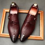 Men's Bone - Grain Monk Shoes: Fashion Stately - Banquet Dress Shoesyes