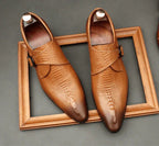 Men's Bone - Grain Monk Shoes: Fashion Stately - Banquet Dress Shoesyes