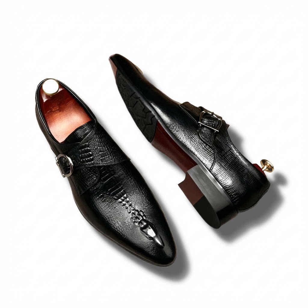 Men's Bone - Grain Monk Shoes: Fashion Stately - Banquet Dress Shoesyes