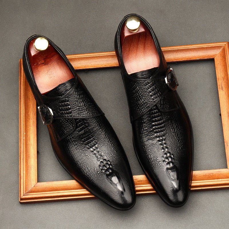 Men's Bone - Grain Monk Shoes: Fashion Stately - Banquet Dress Shoesyes