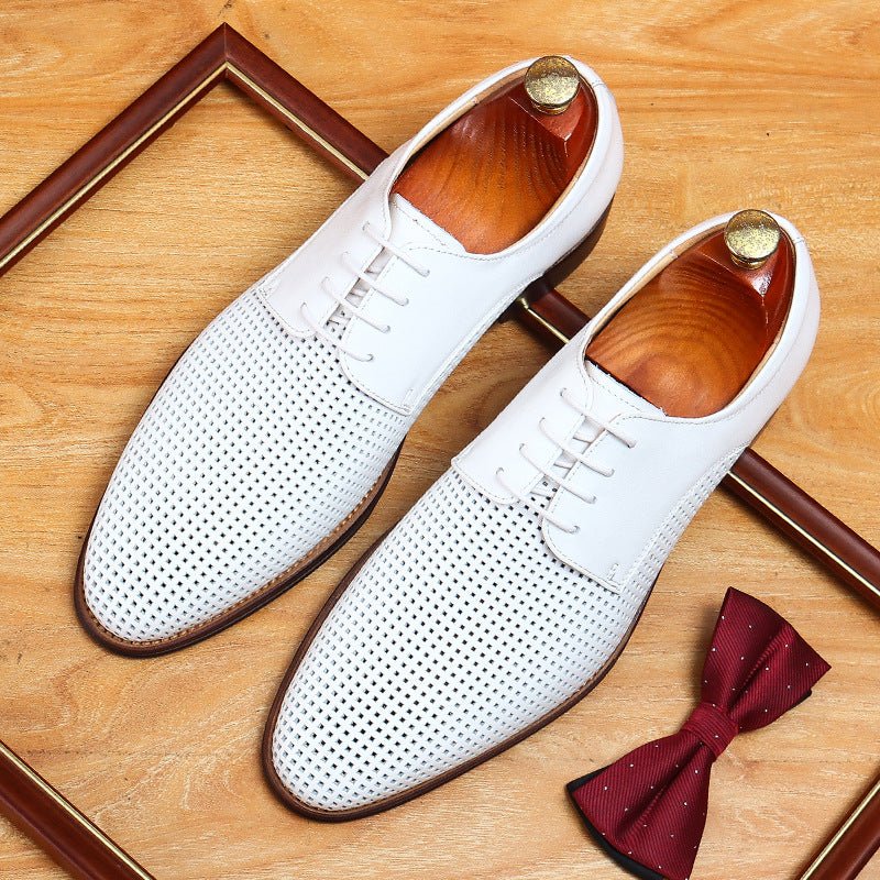 Men's Breathable Derby Dress Shoes: Summer Perforated Formal