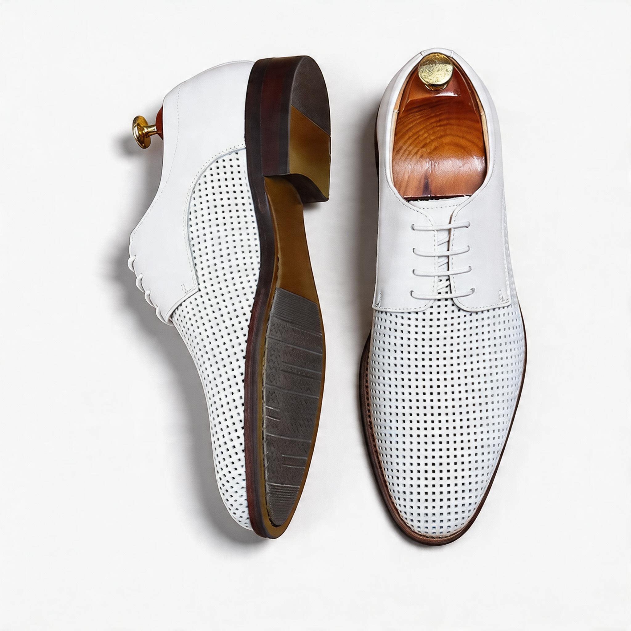 Men's Breathable Derby Dress Shoes: Summer Perforated Formal