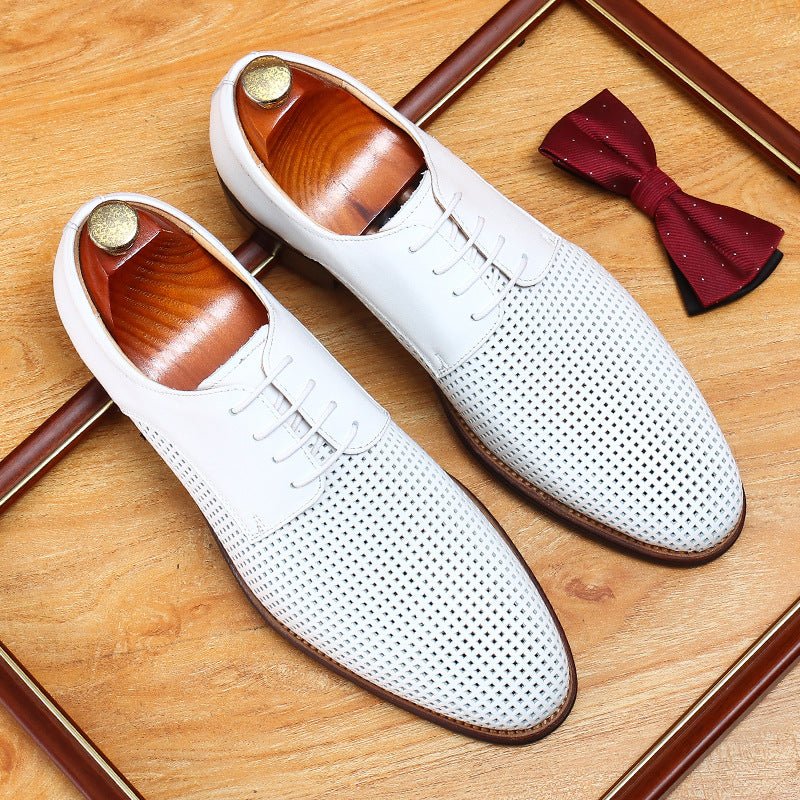 Men's Breathable Derby Dress Shoes: Summer Perforated Formal