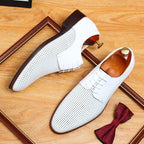 Men's Breathable Derby Dress Shoes: Summer Perforated Formal