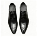 Men's Breathable Perforated Derby: Stylish Wedding Formal Dress Shoesyes