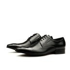 Men's Breathable Perforated Derby: Stylish Wedding Formal Dress Shoesyes