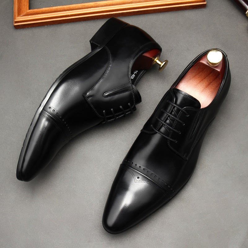 Men's Brogue Cap - Toe Derby: Stylish Wedding Formal Dress Shoesyes