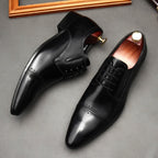 Men's Brogue Cap - Toe Derby: Stylish Wedding Formal Dress Shoesyes
