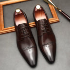 Men's Brogue Cap - Toe Derby: Stylish Wedding Formal Dress Shoesyes