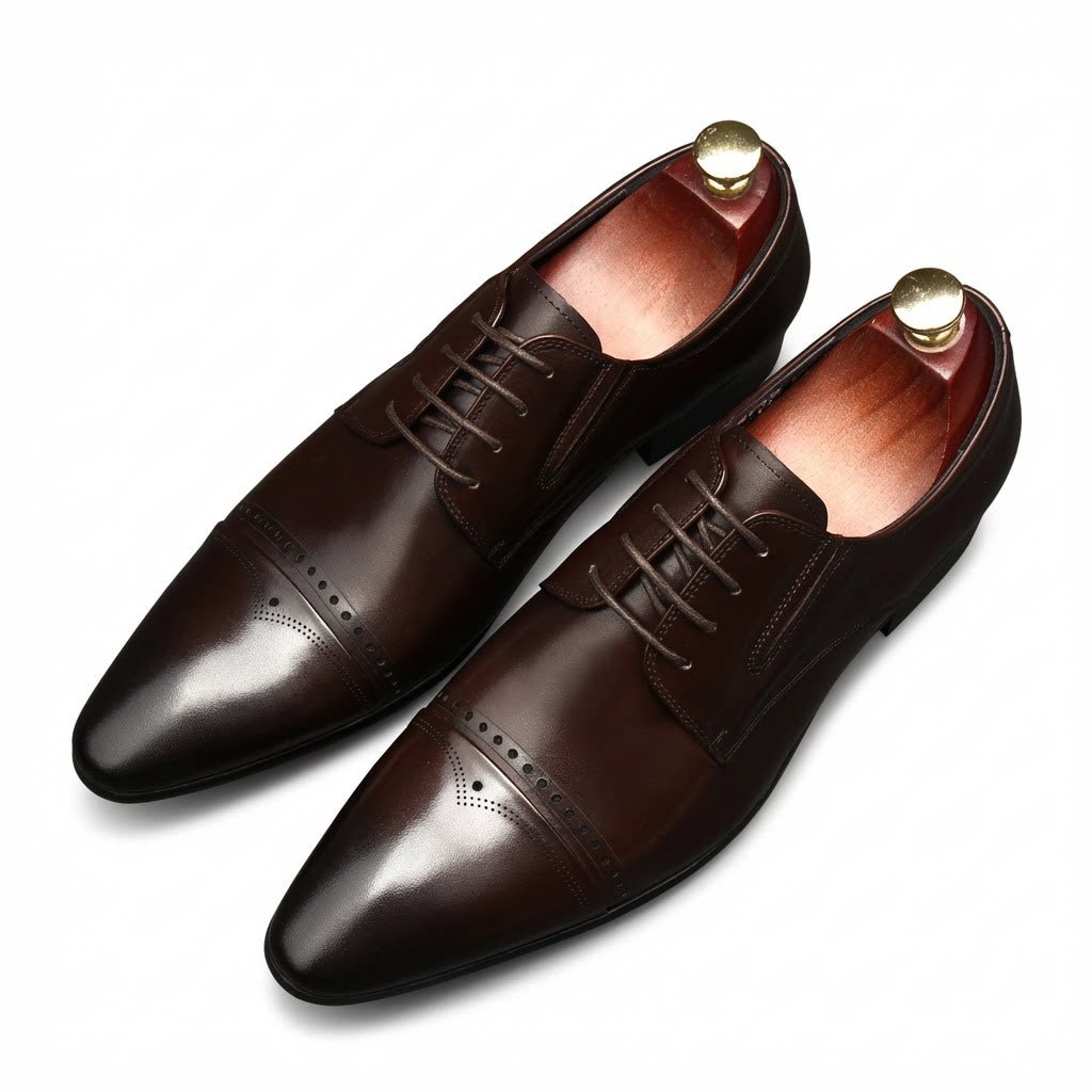 Men's Brogue Cap - Toe Derby: Stylish Wedding Formal Dress Shoesyes